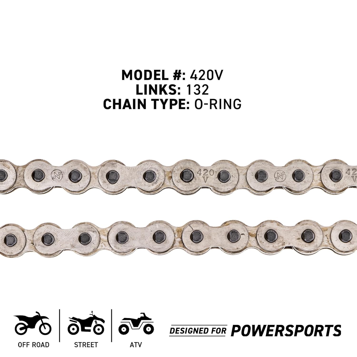 NICHE 420 Drive Chain 132 Links O-Ring with Connecting Master Link for Motorcycle ATV Dirt Bike