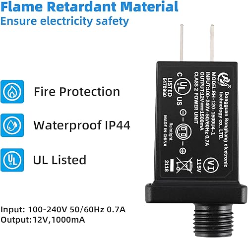 Miniatura 5 de Adaptador inflable de repuesto para patio, transformador de 1.5 A, enchufe de EE. UU. para Halloween, Navidad, Acción de Gracias, fuente de