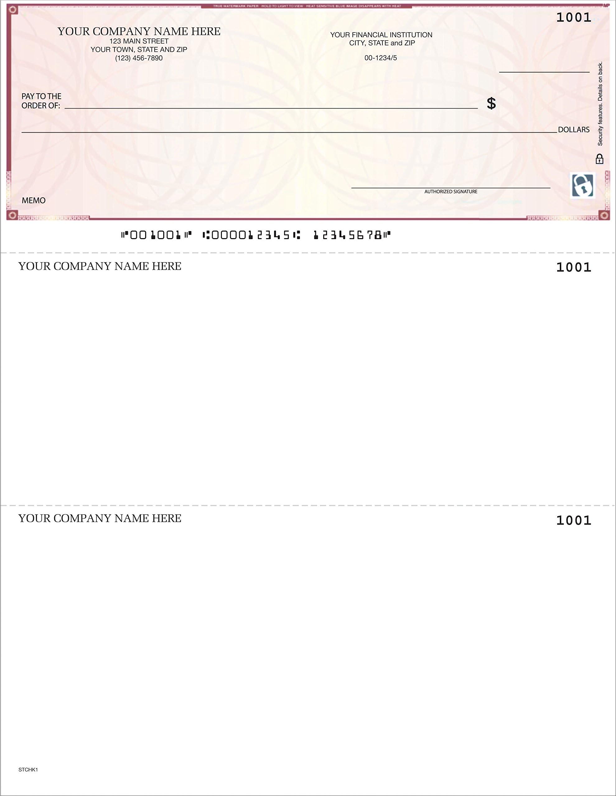 CheckSimple Laser Business Checks, High Security - Compatible with QuickBooks/Quicken (250 Qty) - Custom