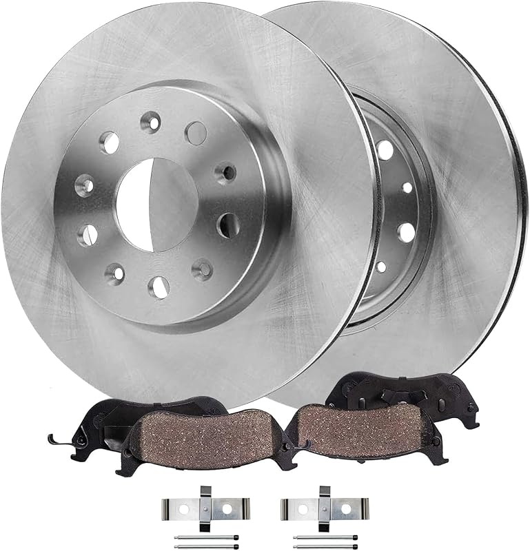 Kit de freios dianteiros Detroit Axle para Cadillac ATS 2015–2019 – 2 discos e 2 jogos de pastilhas