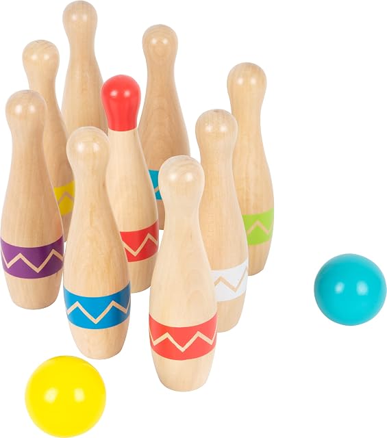 11912 Juego de Bolos Active, small foot, Madera cert. FSC® 100%, Juego Interior y Exterior