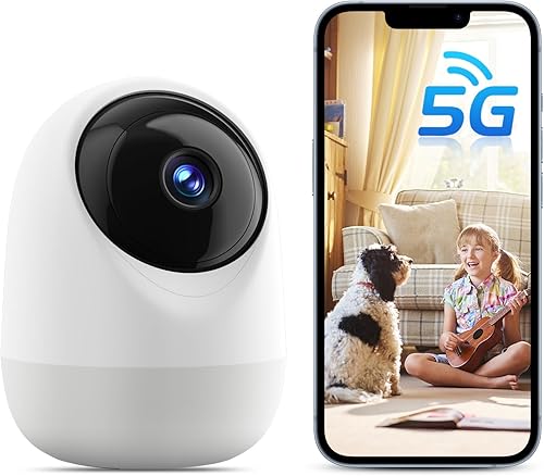Cámara de seguridad para interiores, cámaras WiFi de 5 y 2.4 GHz para seguridad del hogar, detección de movimientosonido para bebémascotas,