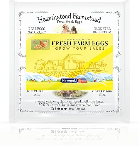 Miniatura 4 de 100 hojas VOL.1 Etiquetas personalizadas para cartón de huevos de 4 x 2 pulgadas, calcomanías adhesivas de huevos frescos de granja, personalizar