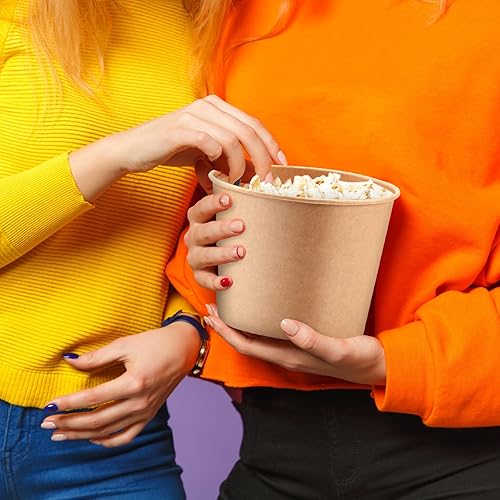 Vista 13 de Hoolerry 100 cubos de papel de 85 onzas de cartón para alimentos, almacenamiento de alimentos desechables a granel para fiestas, bodas, baby shower