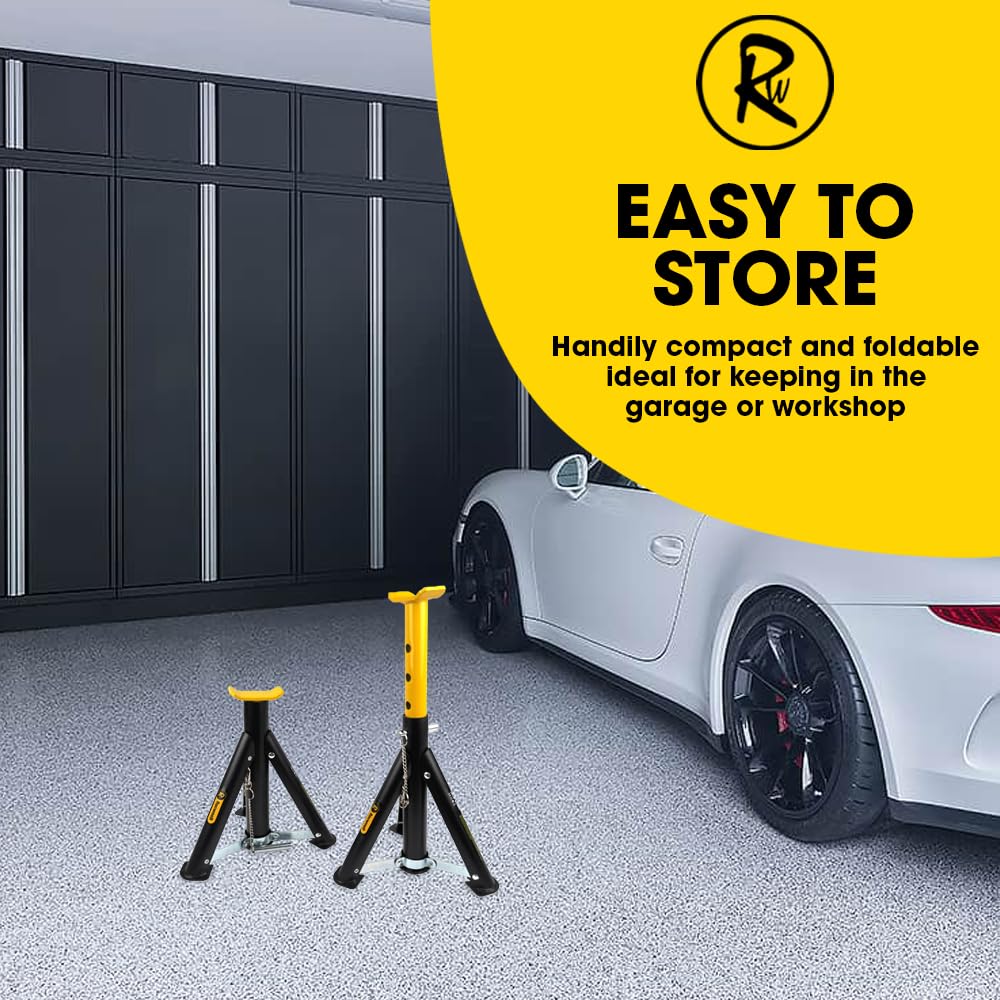 RocwooD Axle Stand 3 Tonne Ton Folable Folding Car Jack Heavy Duty