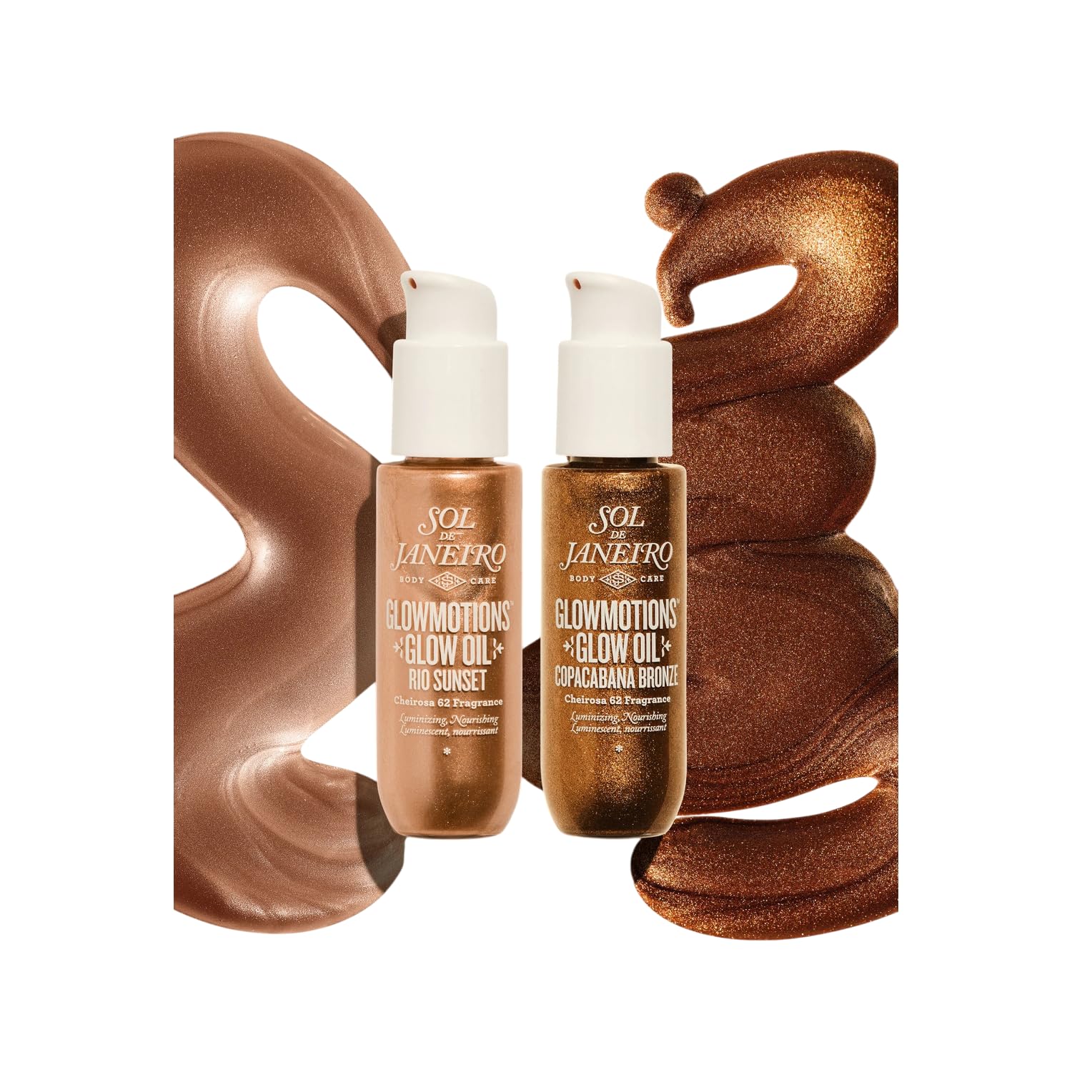 Sol de Janeiro GLOWMOTIONS Duo Set, olio per il corpo con lucentezza, due finiture, fragranza Cheirosa 62™, formula nutriente, formato da viaggio