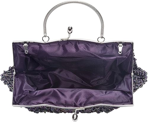 Miniatura 2 de Bolsos de noche para mujer, estilo vintage, con cuentas, diseño de lentejuelas, bolso de mano para boda