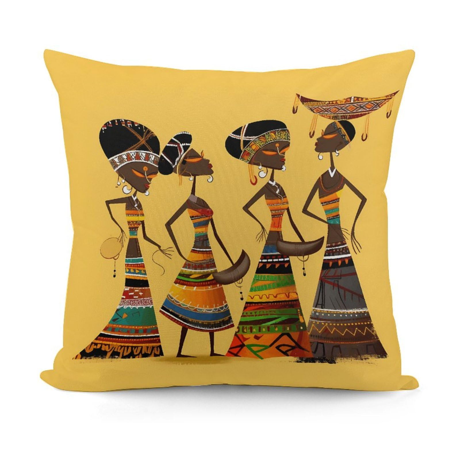 VstaDank Creative African Culture Throw Pillow Cover Soft Square Cushion Cover Art Artwork Pillow Covers Mordern Couch Pillow Covers Decorative Cushion Case for Chair Couch Bedroom Living Room