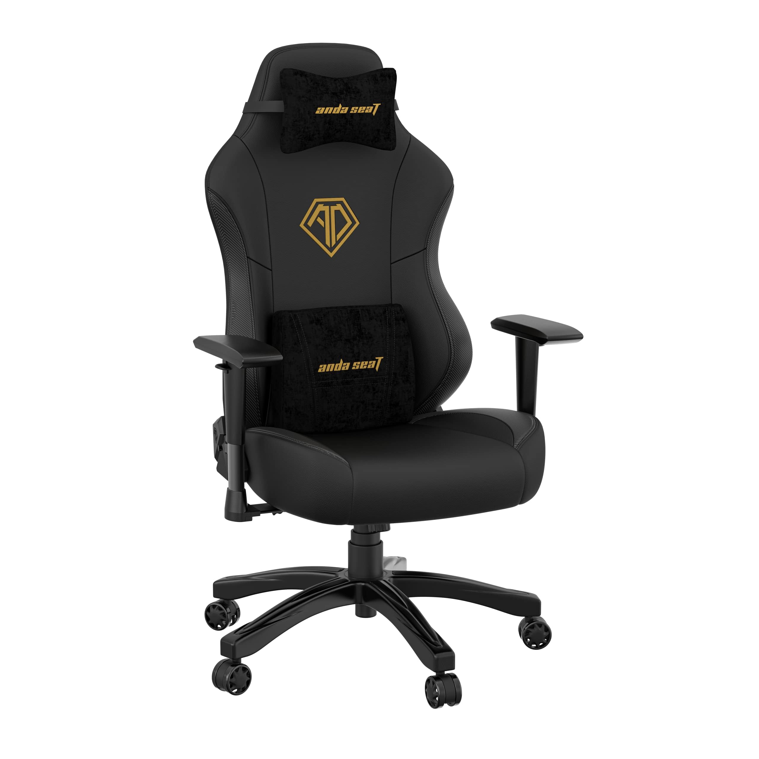 Anda Seat Silla para Juegos Phantom 3 - Sillas de Escritorio de Oficina Ergonómicas, Silla Gamer Reclinable para Videojuegos - Silla de Juegos Grande de Cuero PVC Premium Negra para Adultos