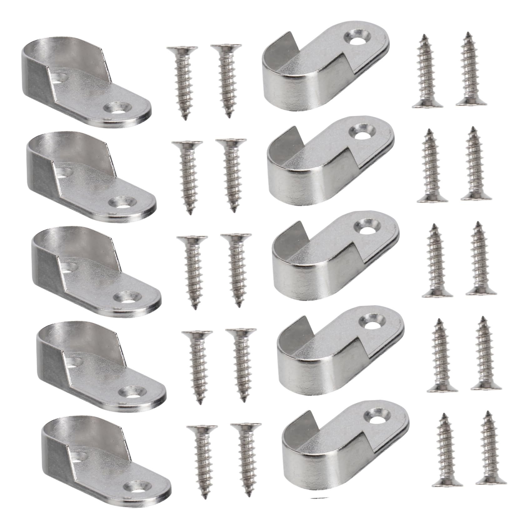 BUGUUYO 20pcs Closet Rod Support Brackets Wardrobe Pipe Holders Wall Mounted Curtain Rod Sockets for Clothes Towels Storage Compatible