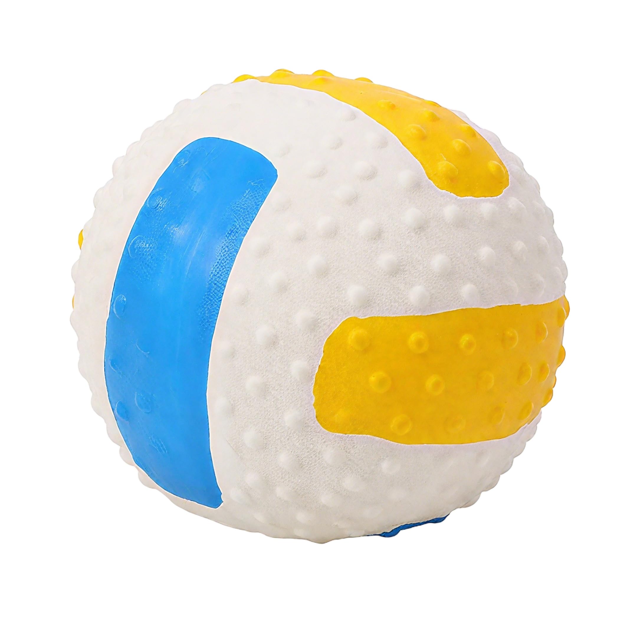Speedy Panther Large Dog Squeaky Ball Toy, Latex Rubber Fetch Ball, 9 cm, Blue and Yellow, Muticolor