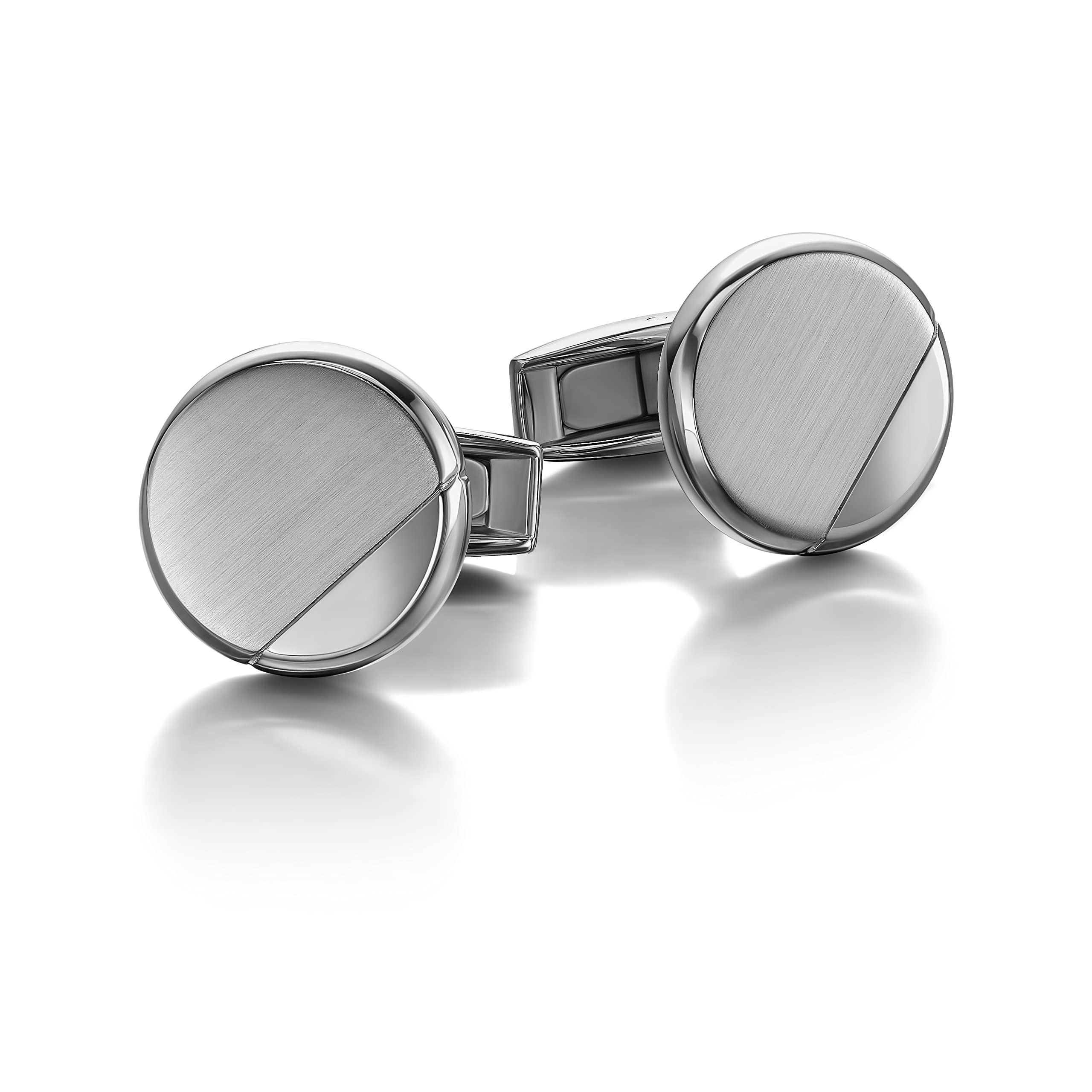 Colibri Equinox-Manschettenknöpfe für Herren – Zweifarbiges Design aus Metall/Roségold/gunmetal – Designer-Manschettenknöpfe mit drehbarem Walschwanz-Verschluss – Geschenkbox