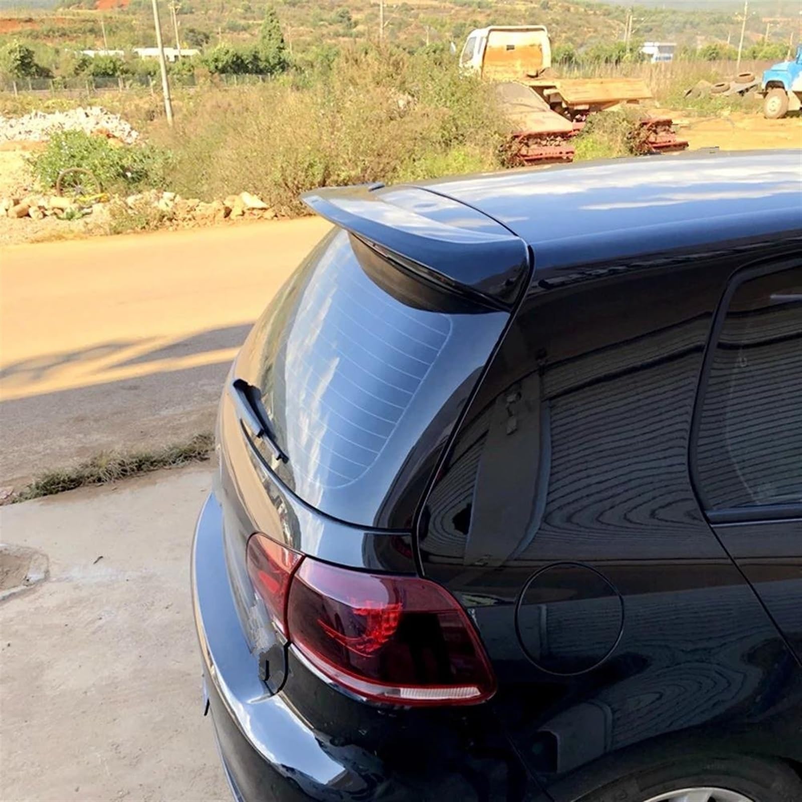 Tronco Spoiler ABS Di Plastica Posteriore Tronco Tetto Ala Non Verniciato Primer Spoiler Posteriore Per VW Per Golf 6 2010 2011 2012 2013 Ala Dello Spoiler(Nero)