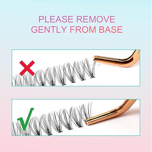 Miniatura 5 de VAVALASH Extensiones de pestañas individuales en racimo, 280 unidades, extensiones de racimos de pestañas suaves y ligeras, de visón sintético,