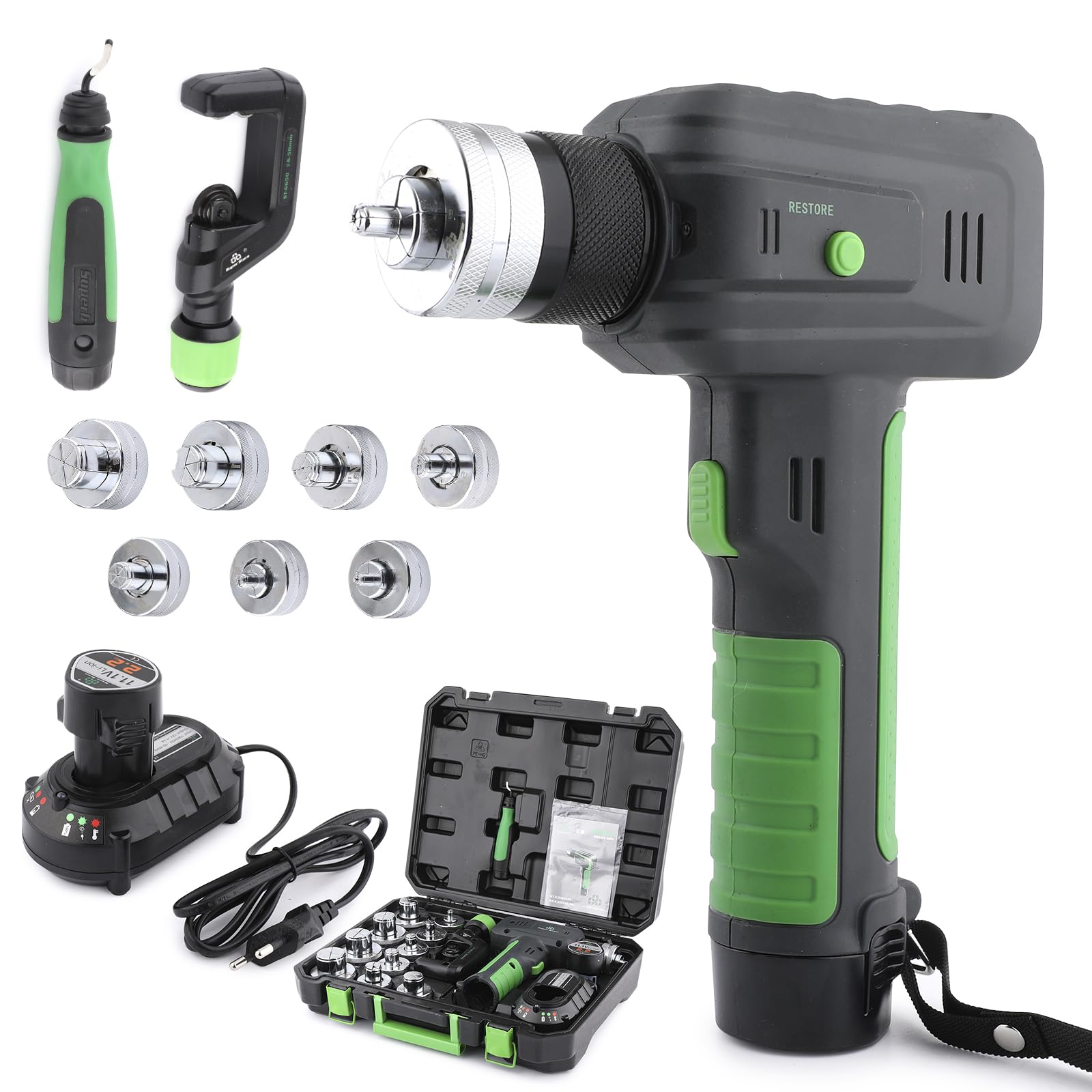 Rogvoc Electric Tubing Expander Swaging Tool Kit, with 2200mAh