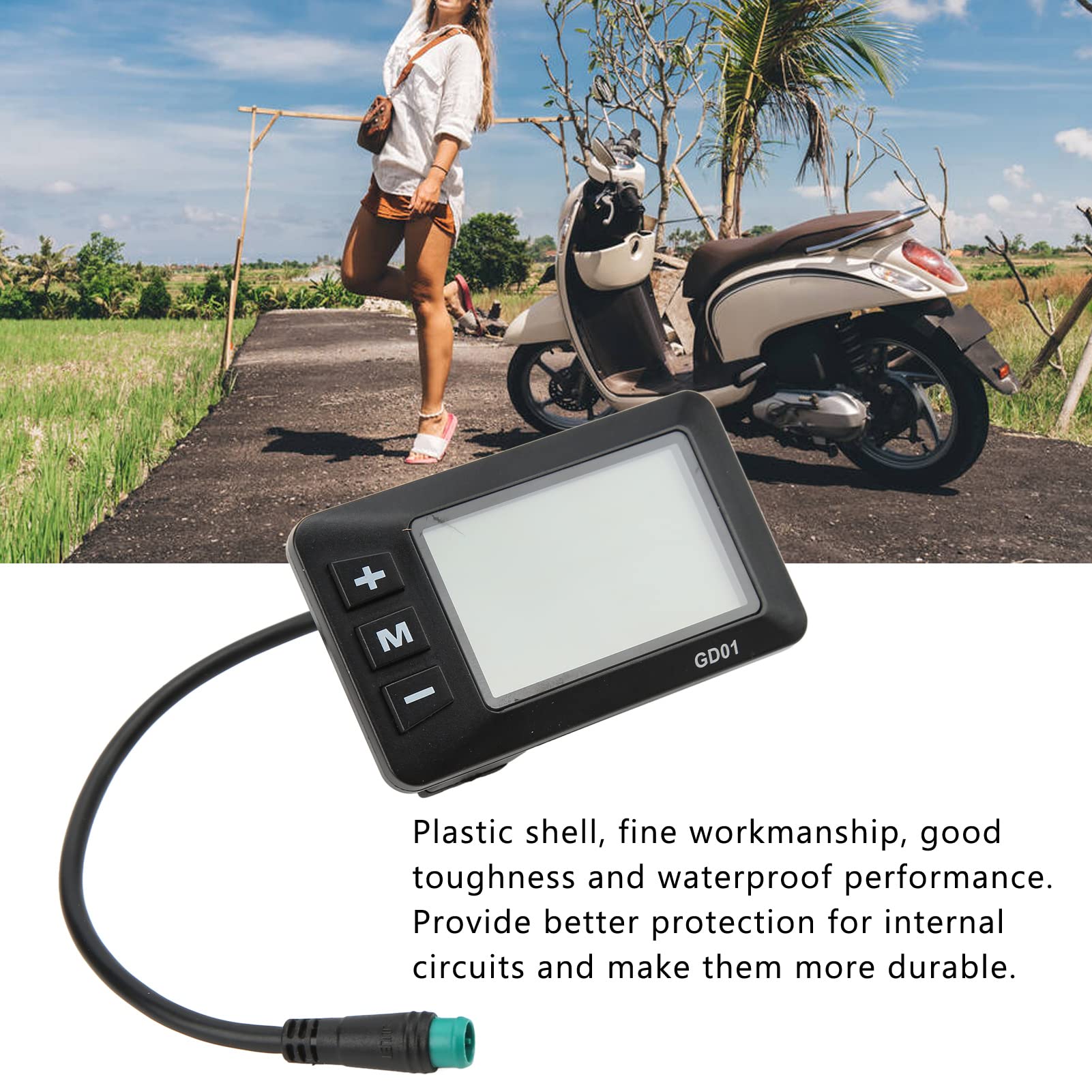 Electric Display, 36V 48V LCD GD01 Display 5 Pin Plug for 22.2mm Handlebar Display