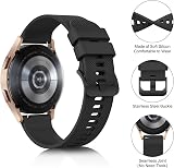 Wanme 22mm Bracelet de Montre en Silicone, Souple Bracelet de Replacement en Dégagement Rapide avec Boucle en Même Couleur Homme Femme 22mm, Noir - 2