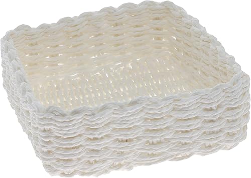 Ideal Home Range Cesta tejida para servilletero, tamaño de almuerzo, color blanco