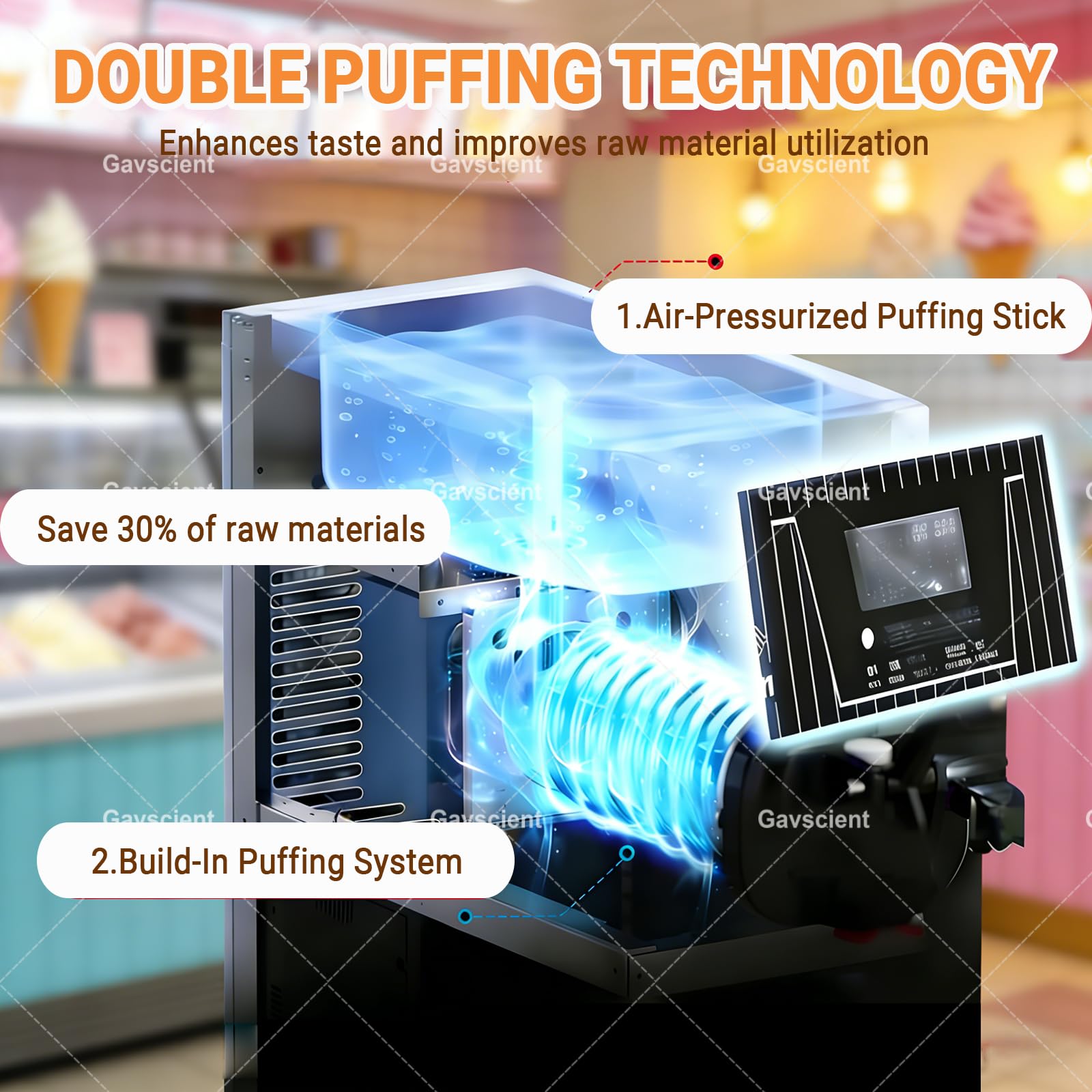 Machine à Glace Italienne pour Usage Domestique et Commercial, sorbetière/yaourtière glacée de comptoir d'une capacité de 4 à 5 kg/h, avec Panneau LCD Silver-750w
