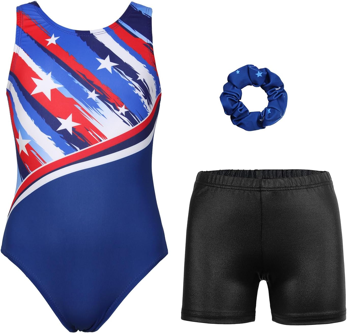 JESKIDS Gymnastics Leotards for Girls Dance Unitards Biketards Matching Shorts Activewear Suits for Girls 4-13 Years