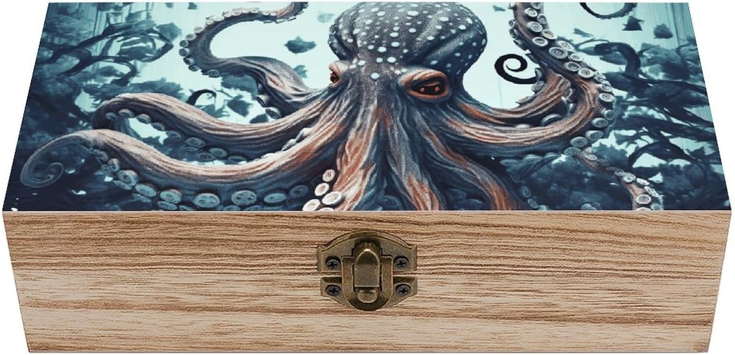 Wooden Storage Box with Hinged Lid Wood Keepsake Box Decorative Gift Boxes