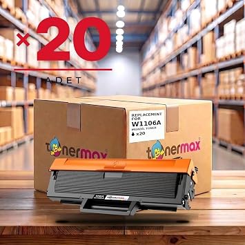 TonerMAX W1106A Muadil Toner 20li Paket  ipli - 137fnw ile Uyumlu