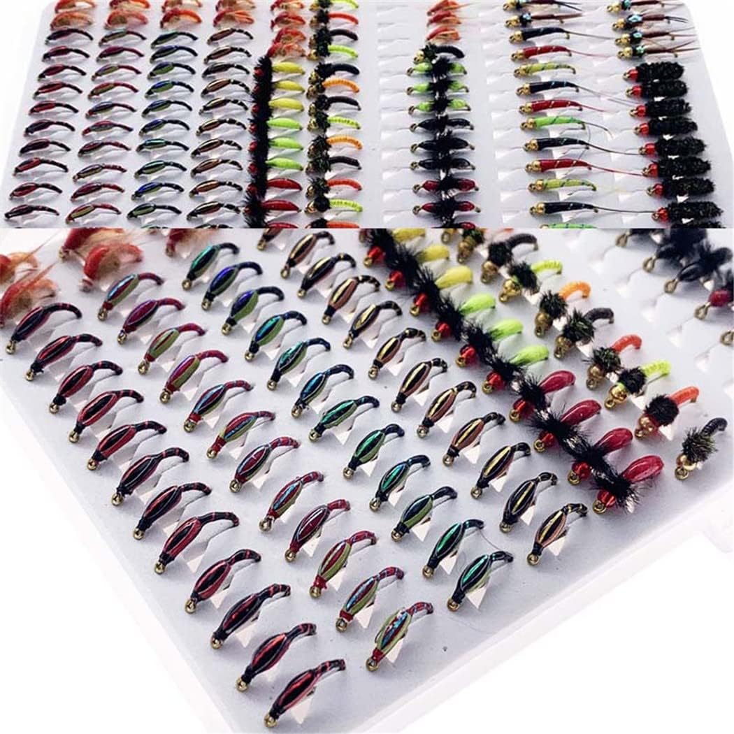 Fly Fishing Flies Kit Trout Steelhead Salmon Bass Flies Assortment 32Pcs-148pcs Include Dry Wet Flies Nymphs Streamers Maggot, Fly Lure Set