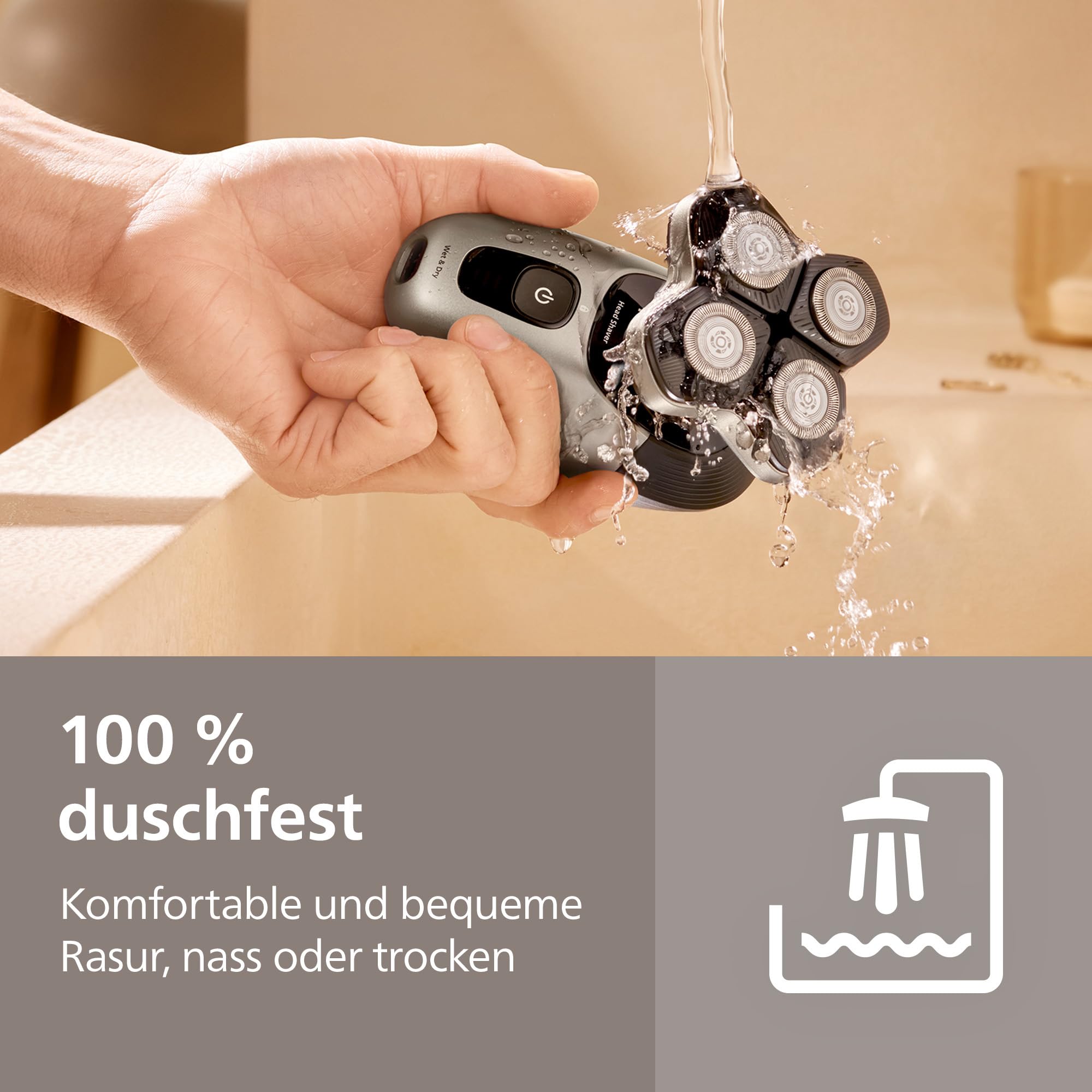 PHILIPS Head Shaver Pro Series 9000 – Glatzenrasierer für Herren und Frauen, elektrischer Rasierer mit flexiblem 360grad-Scherkopf und ComfortCut-Klingen, sanft zur Haut, Modell HS9980/15