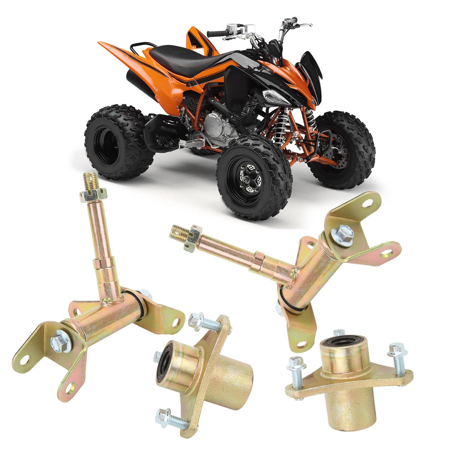 Dioche Vorderes Achsschenkel-Spindel-Set, Vorderes Achsschenkel-Spindel, Linke Rechte Bremsscheibe, Radachse, Felge, Nabe, Achsschenkel für ATV