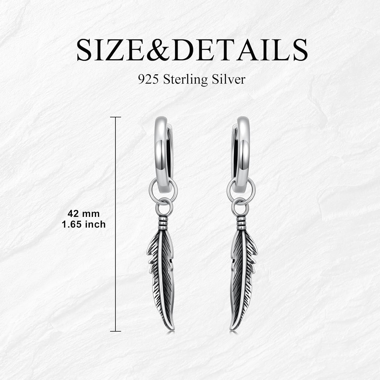Feather/Cross/Angle Wing Earrings,925 Sterling Silver Hoop Dangle Gothic Earrings for Men Women Dangle Drop Piercing Circle Hook Earrings Unisex Jewelry