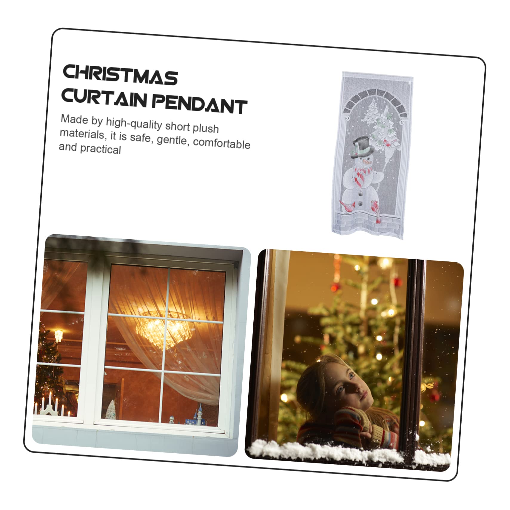 COLLBATH Vorhang für Weihnachten mit Led-lichtern Strapazierfähig aus Hochwertigem Material Kreatives und Einzigartiges Weihnachtsmotiv Kompakt und Einfach zu Handhaben