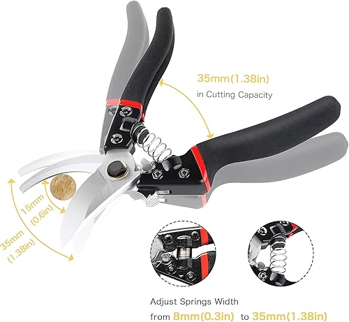 Miniatura 2 de Tijeras de podar Cortador de jardín, Tijeras de podar afiladas de acero inoxidable, Tijeras de poda de poda de derivación profesional