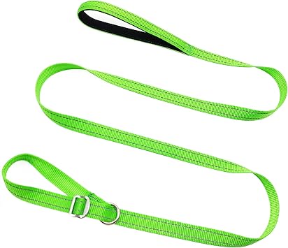 MayPaw Slip Lead Dog Leash, 3/4" Wide Reflective Nylon Training Lead with Padded Handle, 6 FT Comfortable Flat Pet Leash for Small Medium Dogs
