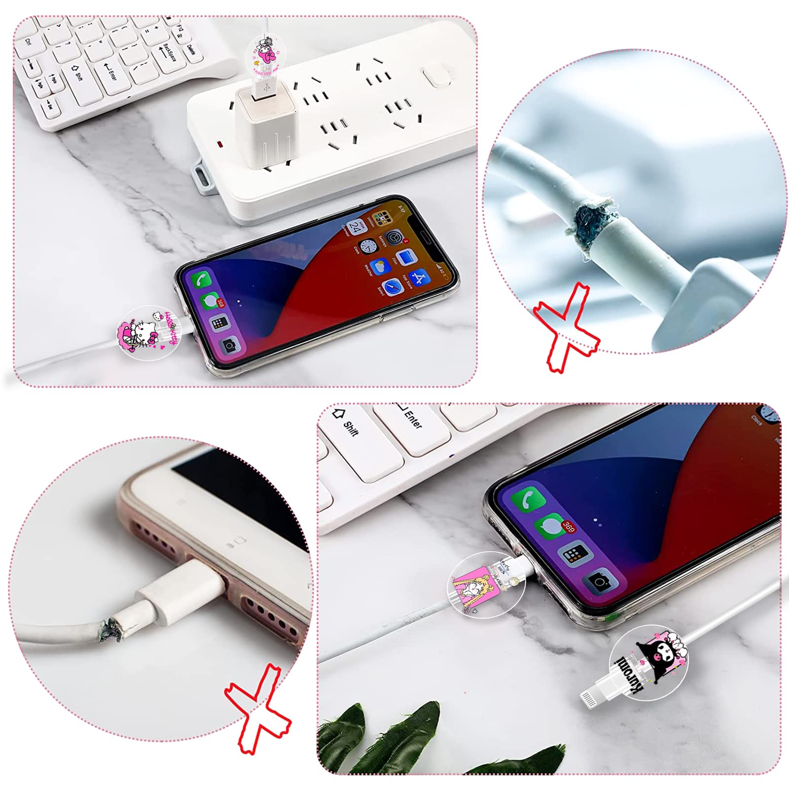 Amazon.co.jp: iPhone充電器用かわいいケーブルプロテクター、かわいい