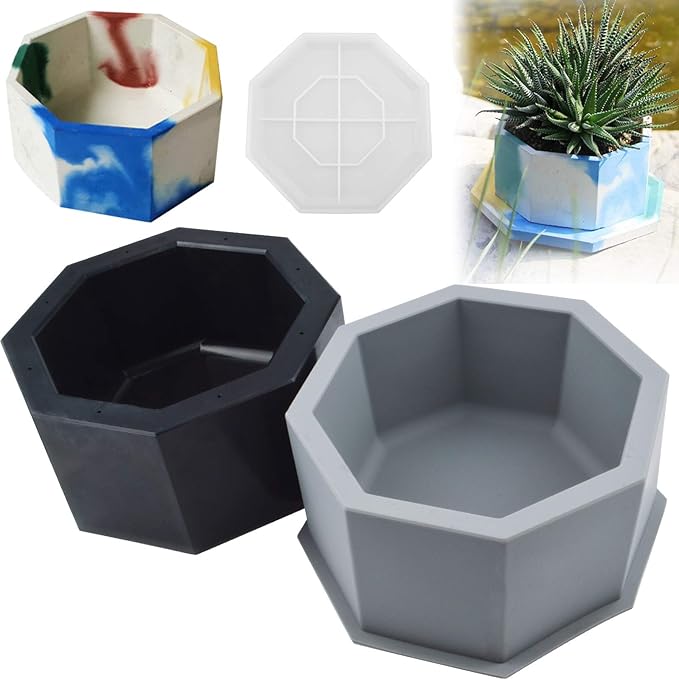 Silicone Planter Mold, Large Concrete Planter Mold for Plant Flower