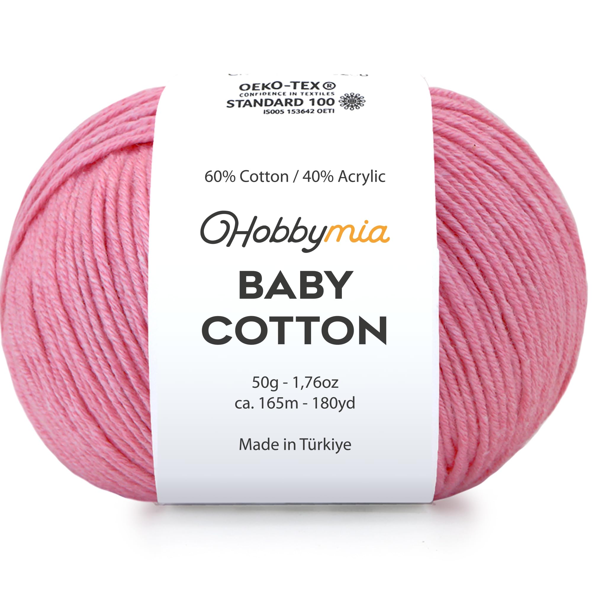 Baby Cotton Blend Yarn – Soft Sport Weight Yarn for Crochet & Amigurumi - 50g/180yds - 60% Cotton 40% Acrylic - Ideal for Baby & Knitting Proj.(Neon Green, 1 Ball) — view 93