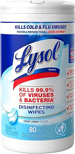 Lysol Toallitas desinfectantes lino nítido 80 unidades el embalaje puede variar