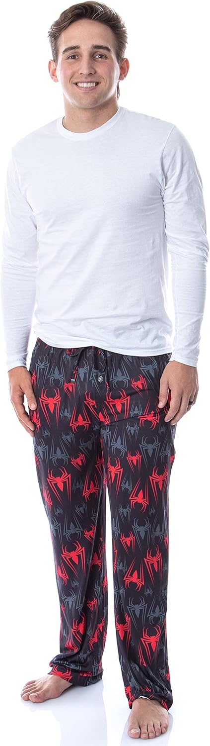 Marvel Mens' Spider-Man Vintage Superhero Icon Sleep Pajama Pants - Image 2