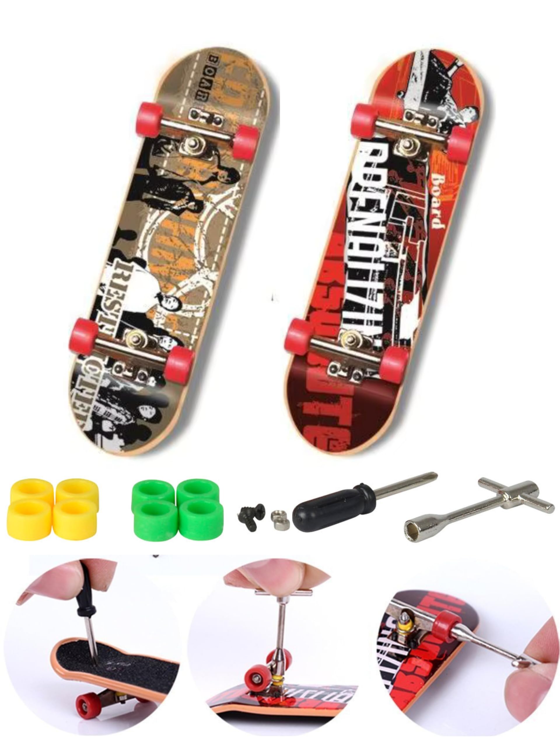 CLA6 Fingerboard Kit | Complimentary Tools, Extra Wheels and Screws | Durable ABS Deck for Rough Use | Safe Sandpaper Grip Tape | Lightweight Non-Bearing Wheels | — Amazon image 12
