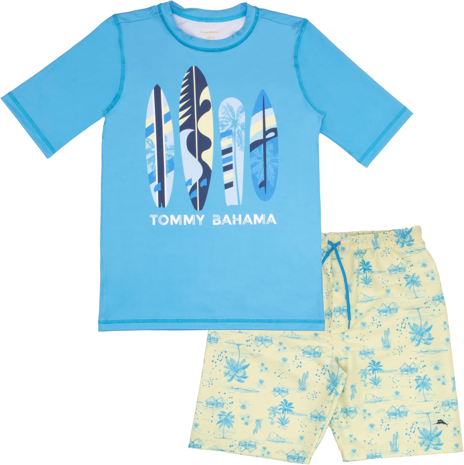 Tommy Bahama Boy’s 2-Piece Swimsuit Set, Rash Guard & Swim Trunks 2-Pack Bundle for Kids and Teens Tommy Bahama Boy’s 2-Piece Swimsuit Set, Rash Guard & Swim Trunks 2-Pack Bundle for Kids and Teens