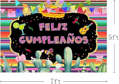 Miniatura 3 de MEHOFOND Telón de fondo para fiesta temática mexicana, decoración de fiesta temática mexicana, fondo de fotografía de feliz cumpleaños, México,