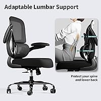 Vista 9 de TRALT Silla de oficina – Silla de escritorio ergonómica con soporte lumbar ajustable, silla de computadora de malla, sillas ejecutivas para oficina
