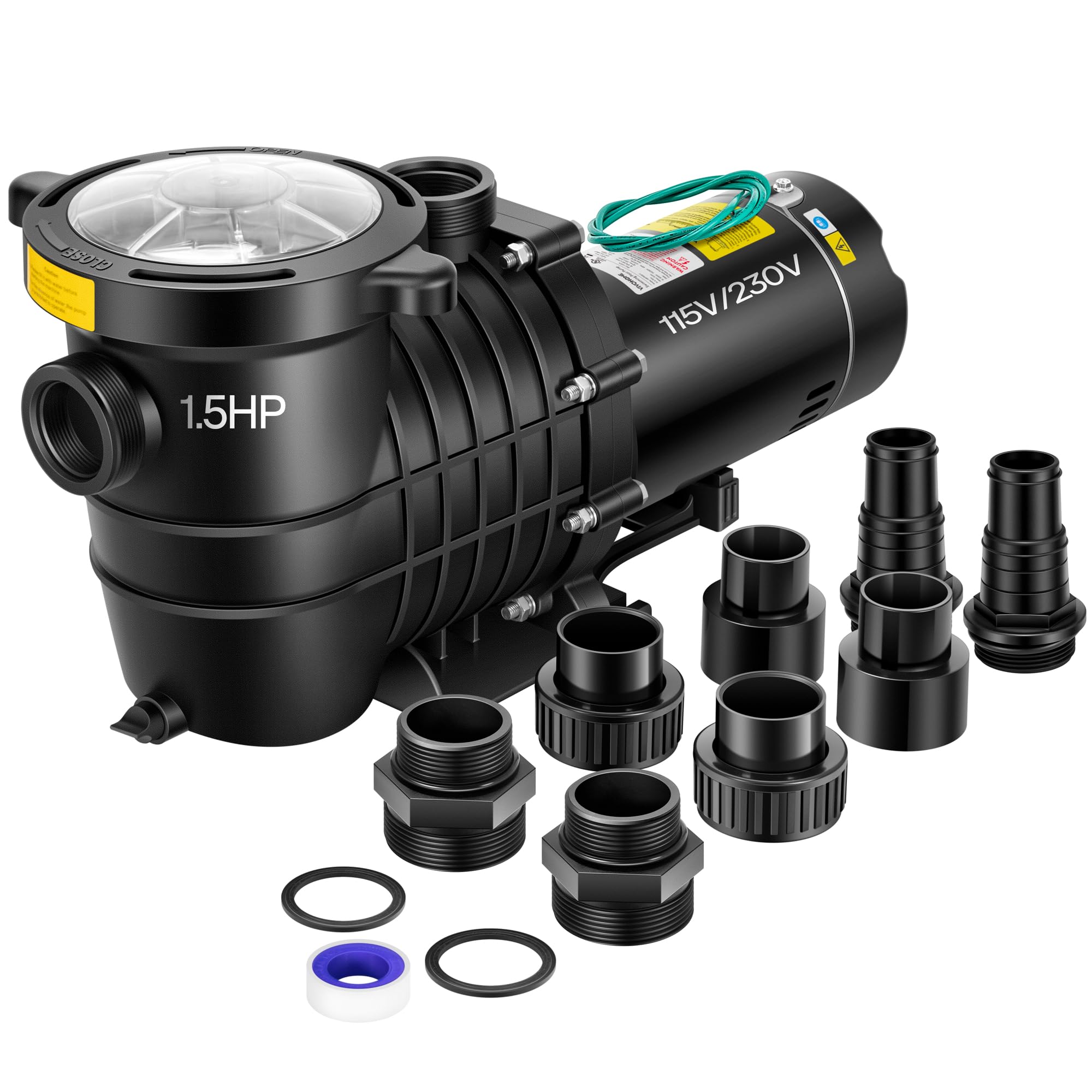 VIVOHOME 1.5HP Dual Voltage Pool Pump for In/Above Ground Pools