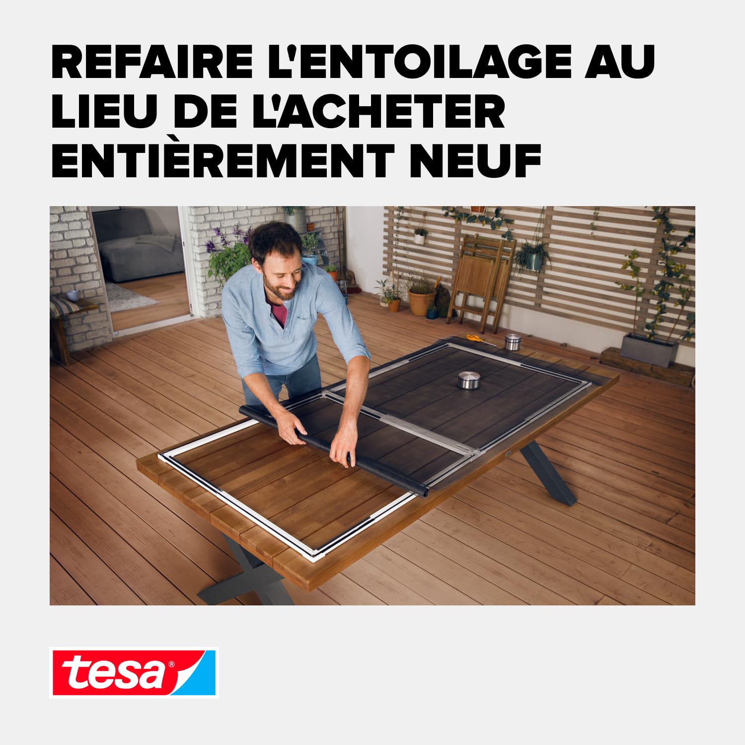Tesa Insect Stop Rouleau de Moustiquaire en Fibres de Verre – Remplacement pour Cadres tesa Alu Confort – Toile Clear View – Portes et Fenêtres – 120 x 250 cm – Gris Anthracite