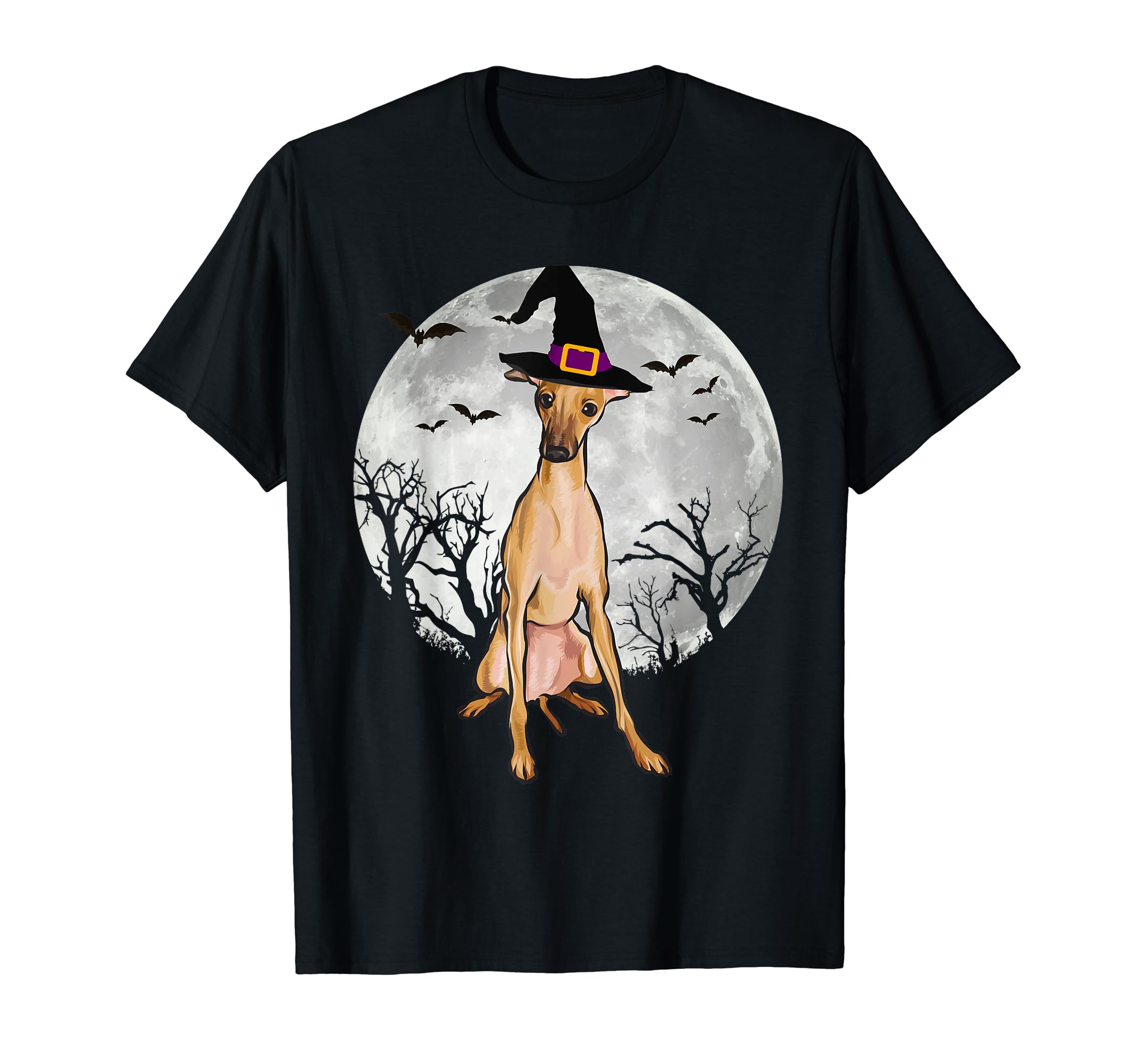 Cappello Strega Halloween Piccolo Levriero Italiano Maglietta