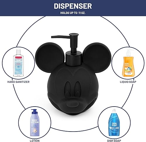 Miniatura 2 de Disney Mickey Mouse - Dispensador de jabón  Bomba de loción de resina negra  Decoración de baño