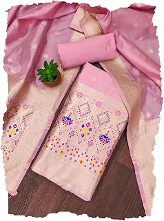 DEVANGI Women's Banarasi Patola Silk Unstitched Salwar Suit Dress Material With Dupatta Price In India