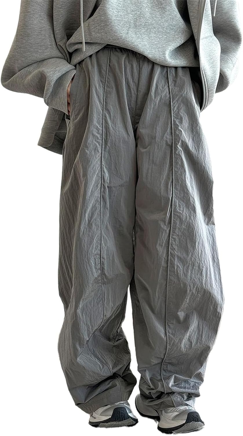 Women's Casual Pants Summer American Style High Waist Wide Leg Cotton Lightweight Split Hem Trousers for Women