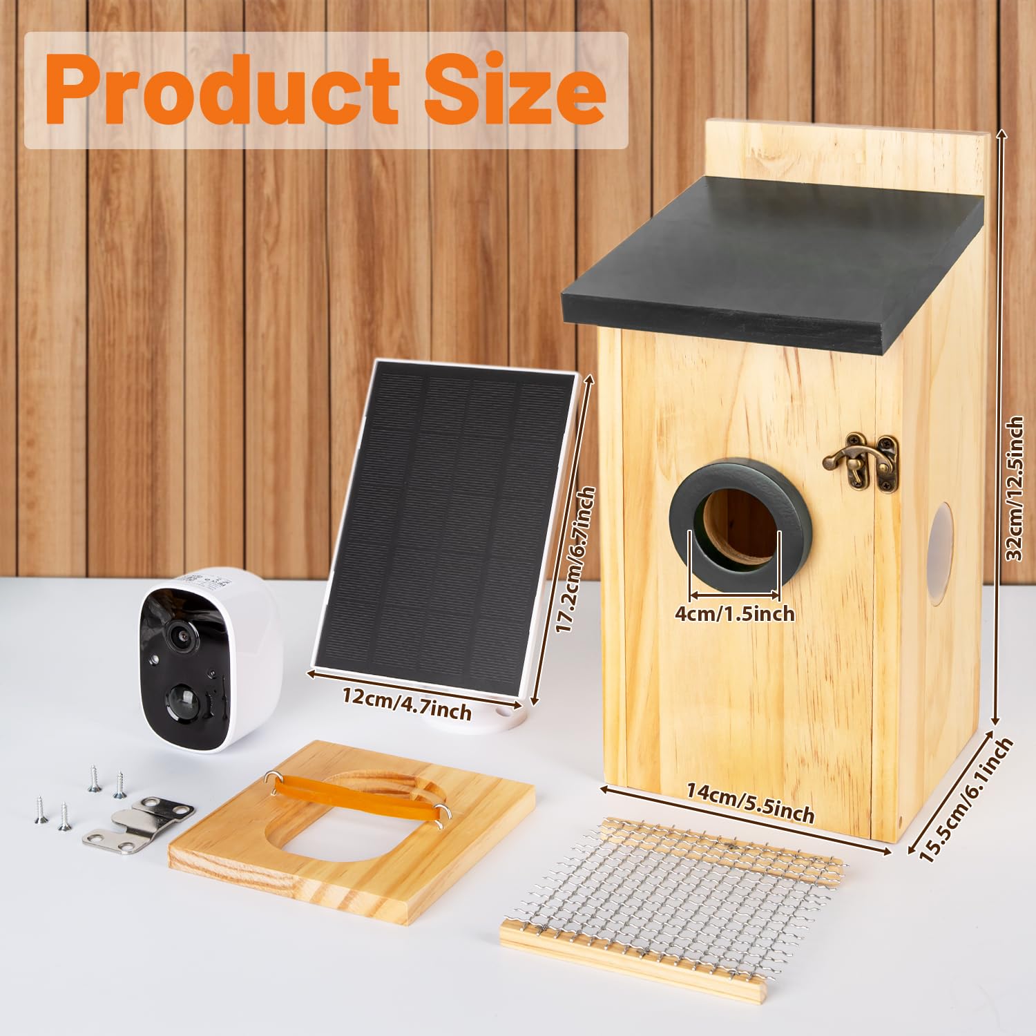 Casetta per uccelli intelligente con fotocamera, a energia solare, per esterni, con videocamera HD 2K, WiFi 2,4 G, visione notturna, rilevamento del movimento e SD da 16 GB, orologio per nidificare e