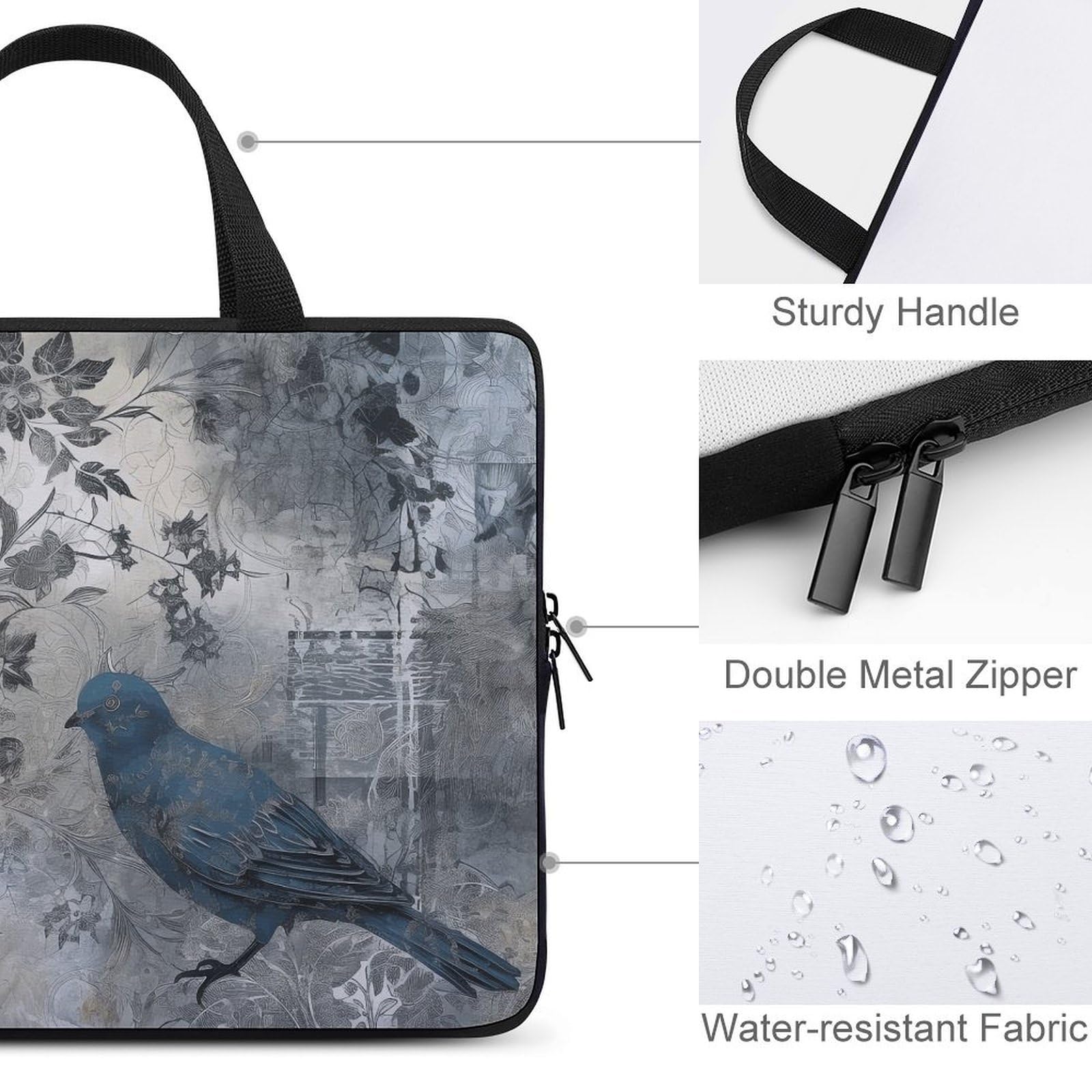 Custodia per laptop da 17 pollici, ultra sottile, leggera e impermeabile, in neoprene resistente, con cinghia da polso